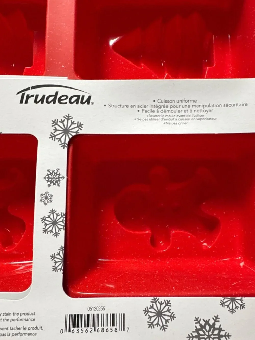 Trudeau Silicone Holiday Mini Loaf Pan Mold With Christmas Tree Snowman Designs